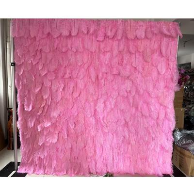 China Real Romantic Preserved Royal Wedding Panel Light Pink Feather Wedding Wall Decor Rose Wedding Supplies Wholesale Cheaper Flower Backdrop for sale