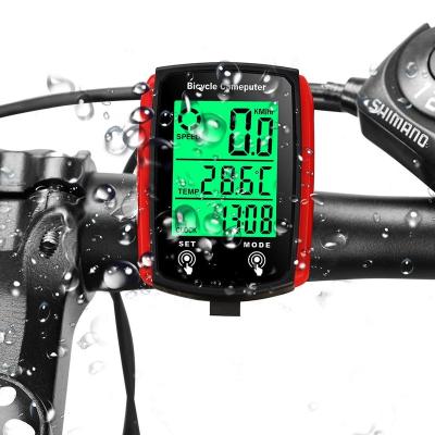 China Waterproof Bicycle Computer Wired Speedometer Odometer Stopwatch Speedometer Watch Bicycle Cycling Speed Counter Bicycle parts  Accessories for sale