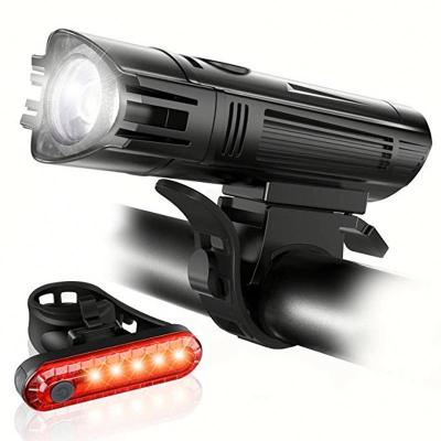 China Aluminum Hot USB Rechargeable Mountain Bicycle Front and Back Light mtb  Led mtb Bike Light Set for sale