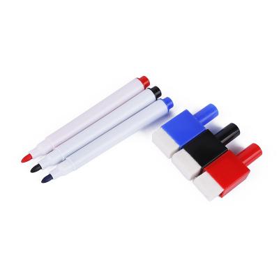 China White Board Magnetic Marker Pen With Eraser , Non-Toxic Whiteboard Marker 15.2*1.1 for sale