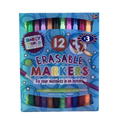 China office & School Markers Erasable Highlighters Double Head Smooth Marking Highlighters Chisel High Lighter Markers Tip Cloth Textile Double Ended for sale