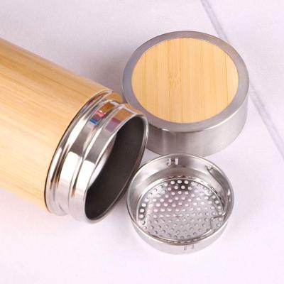 China Amazon Success Wooden Bamboo Water Bottle Logo Car Holder Stainless Steel Custom Tumbler Stocked for sale