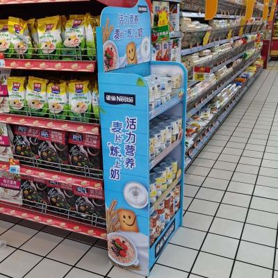 China Modern Retail Product Display Stands, Advertising Supermarket Promotion Standing Landing Advertising 5 Layers Shelf Display Rack for sale