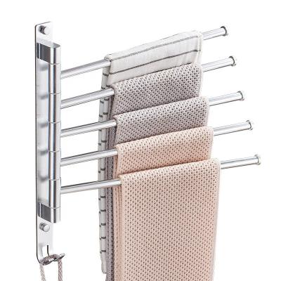 China Sustainable Bath Fittings 304 Stainless Steel Bathroom Wall Mounted Towel Racks With Hooks for sale