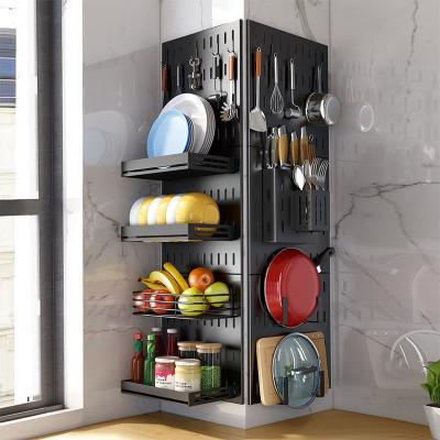 China Durable Stainless Steel Square Shelf Wall Mounted Kitchen Storage Hanging Dish Rack for sale