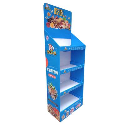 China Single Sided Custom POP Floor Retail Store Product Display Unit Stands Corrugated Cardboard Candy Food Drink Cardboard Display Rack for sale