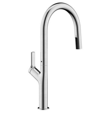 China 2021 Modern Hot Cold 304 Stainless Steel Water Faucet Kitchen Faucets Pull Out Sprayer Kitchen Mixer Sink Faucets for sale