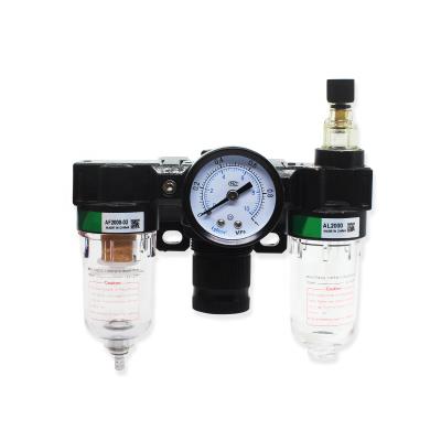 China Hotels AIRTAC AC2000 Three Unit Air Filter Pressure Regulator Pneumatic Two Way Oil Lubricator With Pressure Gauge for sale