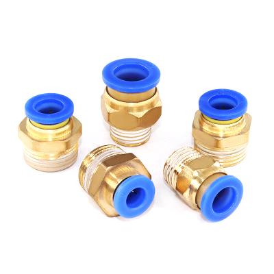 China Pneumatic PC Mount Pneumatic PC Air Hose Cylinder Solenoid Valve Wire Directly Through Joint Air Hoses Connector for sale