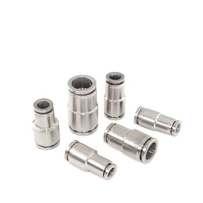 China Hotels Page Series 304 Stainless Steel Reducer Connector Pg6-4 Pg8-6 Pg10-6/8 Pg12-6/8/10 Joint Straight One Touch Pneumatic Fittings for sale