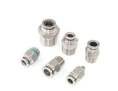 China Hotels Pneumatic 304 Thread PC8-02 Pneumatic Quick Connector Pint Inch Pint Tube Stainless Steel Male Female Connectors Pneumatic Joint for sale