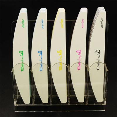 China Custom White High Quality Nail Care Logo 80/80 Grit Nail Files Acrylic Nail File for sale