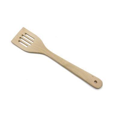 China Durable Non-Scratch Food Grade Classic Maple Wood Slotted Spatula Turner for sale