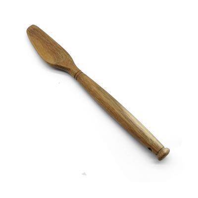 China Sustainable acacia wood tapered pot head spatula perfect for getting into corners and pots for sale