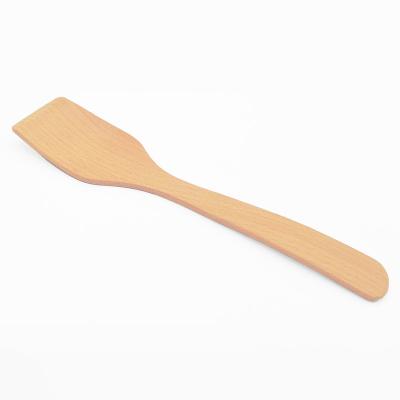 China Eco - Friendly Long Beech Wood Spatula Sustainable Single Handle With Highly Cambered Plank for sale