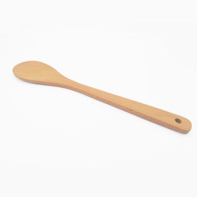 China Wide And Long Handle Wood Spoon Eco - Friendly Sustainable Cheap Mixing Spoon For Kitchen for sale