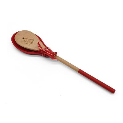 China Sustainable Christmas Beech Wood Spoon With Silicon Rubber Case for sale