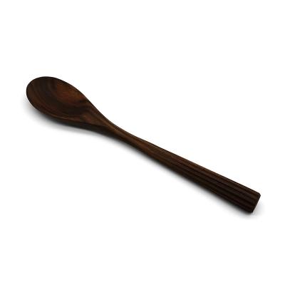 China Sustainable High Quality North American Wooden Mixing Spoon Black Walnut Cooking Spoon Soup Spoon for sale