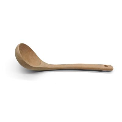 China Sustainable Classic Beech Wood Large Soup Spoon Hot Selling Natural Handmade Pocket for sale