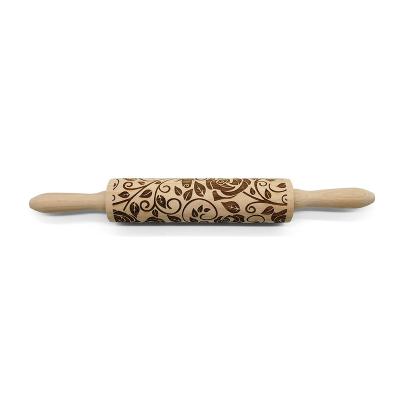 China Sustainable 15inch 3D Flower Printing Cookie Rolling Pin Model Customization Accept for sale