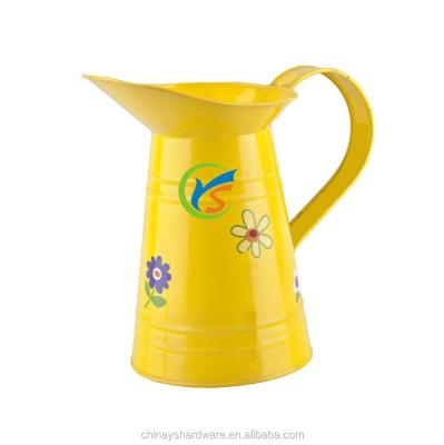 China Home And Garden Decor Printing Metal Flower Eco - Friendly Yellow Silk Jug for sale