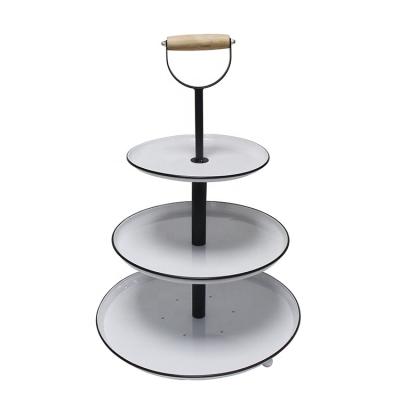 China Viable Party Supplies Decoration White Metal 3 Tier Wedding Cake Stand Set For Sale for sale