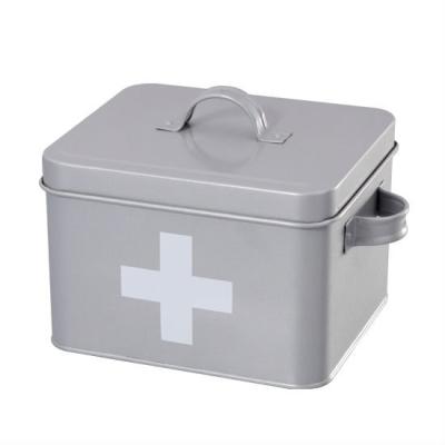 China Metal Gray Color Galvanized Metal First Aid Medical Box for sale