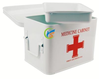 China Durable Large Size Metal Medical Devices White Galvanized First Aid Box for sale