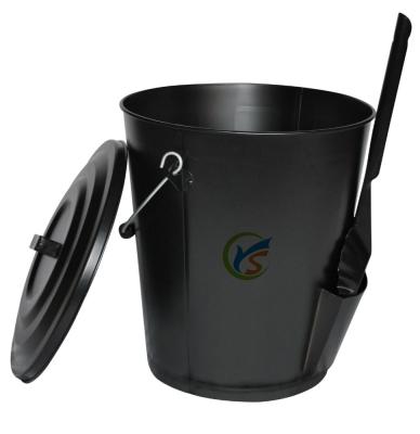 China Coal or ash bucket rugged black metal 5 gallon large coal or ash bucket for sale