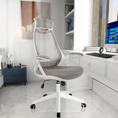 China Luxury Comfortable Design Tall Nordic Adjustable Executive Office Director's Office High Back Chair With Flip-up Padded Arms for sale