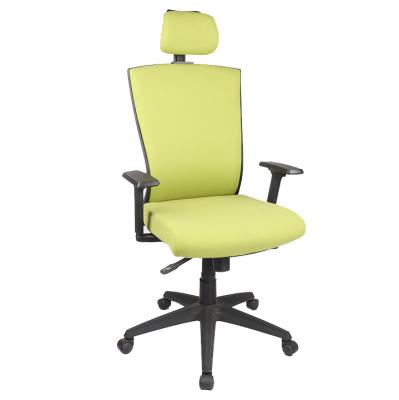 China Executive Office Chair Fabric Task Office Chair (Height) Adjustable Back High Swivel With Headrest for sale