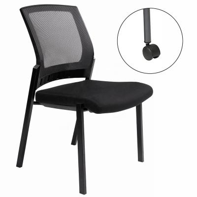 China Modern Conference Guest Chairs Mesh Back Stackable Visitor Chair Armless Slipcovered Staff for sale