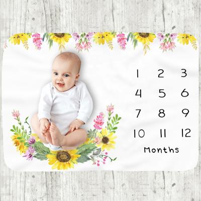 China i@home Baby Milestone Blanket Custom Made Baby Milestone Velor Baby Blanket Monthly Baby Blanket for sale