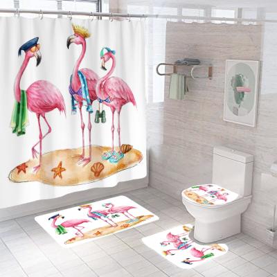 China i@home Viable Funny Crane 3d Digital Printing Waterproof Shower Curtain for sale