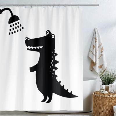 China 2021 Latest Design Viable Style Tropical Wholesale Hangs Bathroom Curtain Plus Shower Curtain for sale