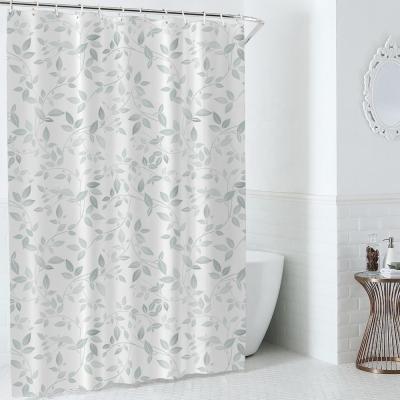 China Wholesale Viable Nature Botanical Leaf Floral i@home Polyester Waterproof Shower Curtain With 12 Hooks for sale