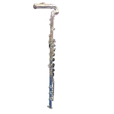 China Silver Plated Professional Bass Flute Nickel Silver Body In Wooden Case for sale