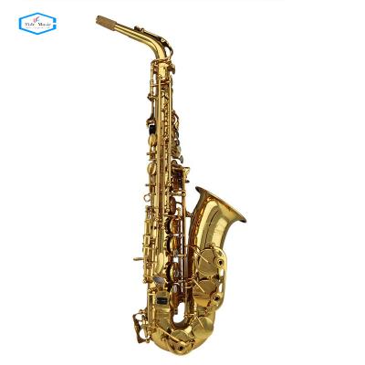 China Gold Lacquer Classical Gold Lacquer Musical Instrument OEM Popular Grade Structure Alto Saxophone for sale