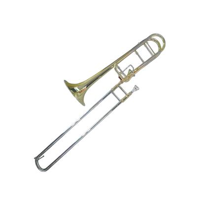 China Professional gold lacquer high grade thayer valve trombone, Bb/F tenor tuning slide for sale