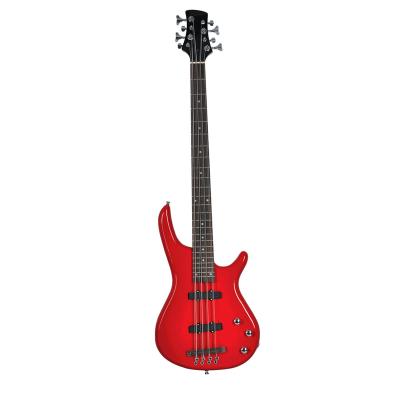 China Basswood China Made High Grade 8 String Red Maple Bass Guitar With Bags for sale