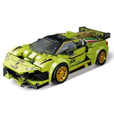 China DIY TOY Wholesale diy high-tech green super sports house toys children racing technic car vehicles building bricks blocks toys for sale