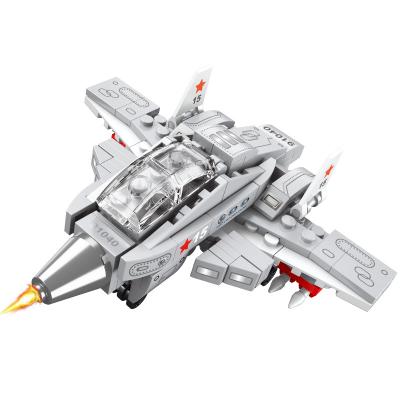 China DIY TOY 119+ Pcs Suitable For Home Educational Plastic Best Fashion Children Military Fighter Plane Building Block Set for sale