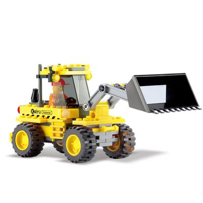 China DIY TOY China Wholesale 117+ Pcs Assemble and Install Blocks Plastic Toys Kids Plastic Bulldozer Building for sale