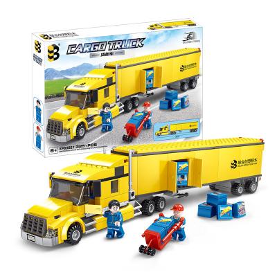 China Eco-Friendly Detachable Yellow Truck DIY TOY 325 Pcs Toy Building Bricks Blocks Educational Cargo Model For Kids Toys for sale