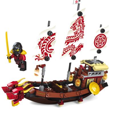 China DIY TOY Best selling 207pcs 2 in 1 diy building block toys children reasonable prices ninja dragon building blocks pirate ship for sale