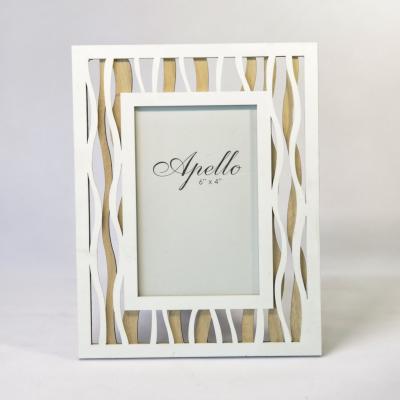 China White Wood Wooden Laser Cut Photo Desk Table Frame for sale