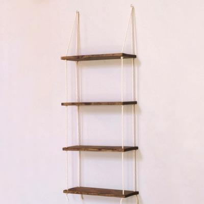 China GraceCrafts Rustic Rustic Pine Wood Plant Wall Hanging Tiered Shelf for Home Decorations Window Shelf for Plants for sale