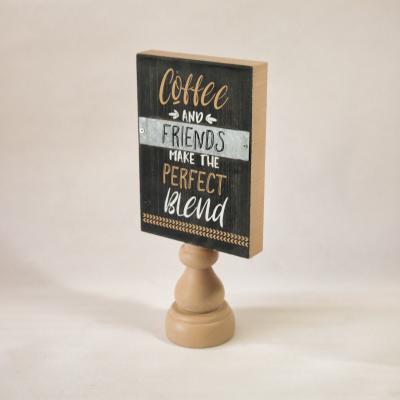 China Coffee and friends from Europe make the perfect mix wooden rack decoration sign for cafe kitchen for sale