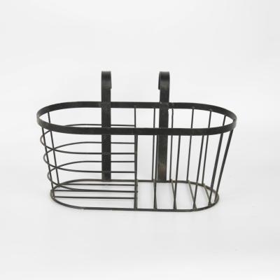 China Vintage Metal Planter Basket Modern Rustic Ellipse Indoor Outdoor Standing Planter Rack With Hooks For Home Garden Decoration for sale