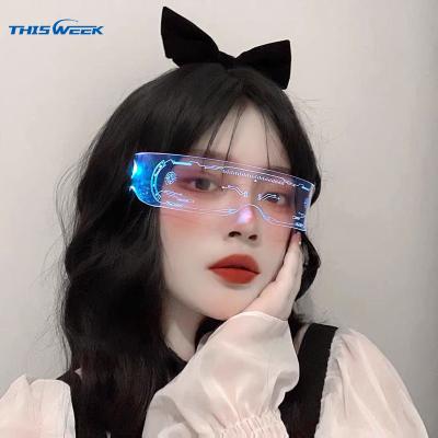 China Hot sale Y2k fashion sunglasses technological transparent led luminous decorative eyewear for sale